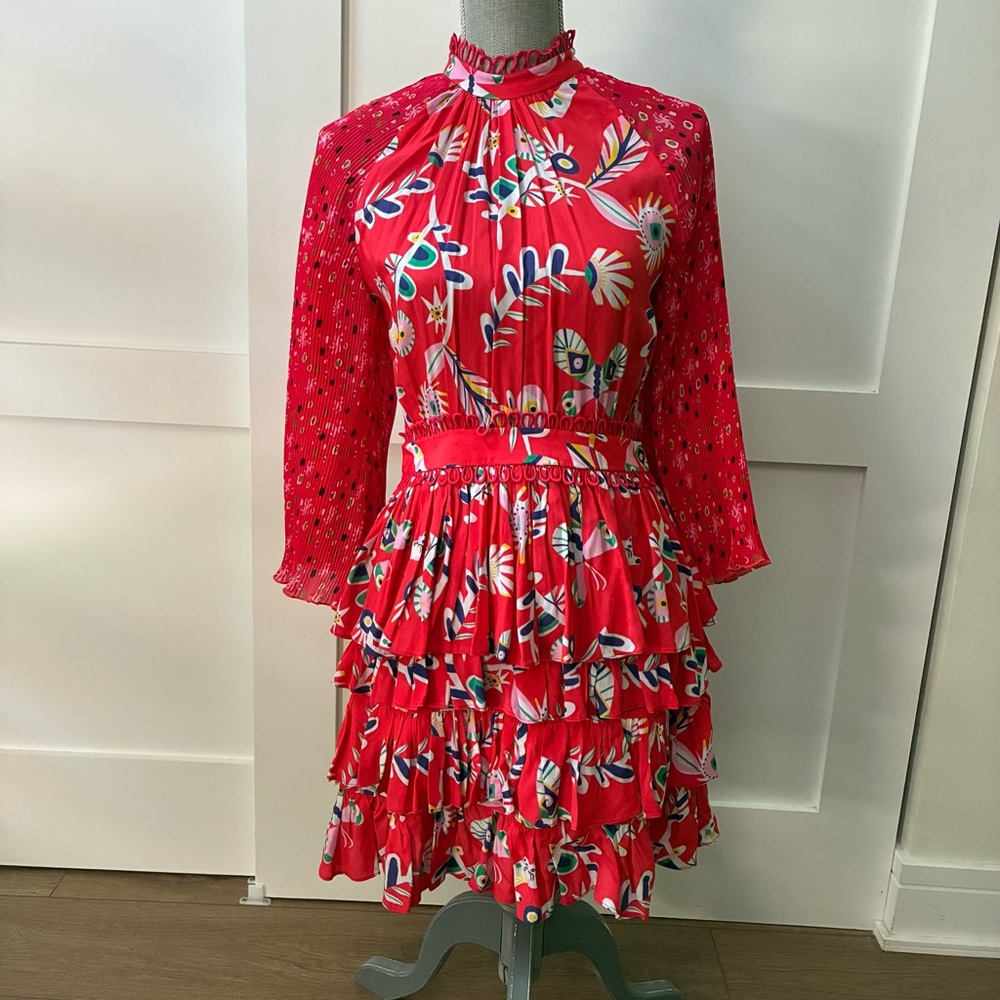 CeliaB Annie Vibrant Pink and Multicolor Dress, XS